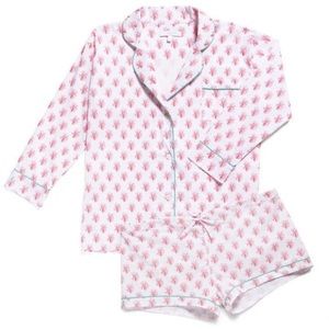 Marigot Coral Block Print Short Pajama Set
